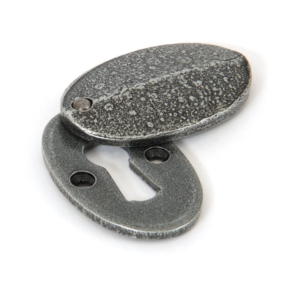 From The Anvil Door Furniture Pewter Patina / Mortice Key Profile Escutcheons From The Anvil - Pewter Oval Escutcheon & Cover