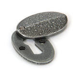 From The Anvil Door Furniture Pewter Patina / Mortice Key Profile Escutcheons From The Anvil - Pewter Oval Escutcheon & Cover