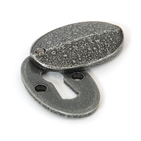 From The Anvil Door Furniture Pewter Patina / Mortice Key Profile Escutcheons From The Anvil - Pewter Oval Escutcheon & Cover