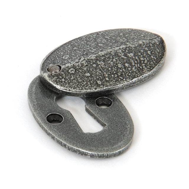 From The Anvil Door Furniture Pewter Patina / Mortice Key Profile Escutcheons From The Anvil - Pewter Oval Escutcheon & Cover