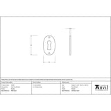 From The Anvil Door Furniture Pewter Patina / Mortice Key Profile Escutcheons From The Anvil - Pewter Oval Escutcheon