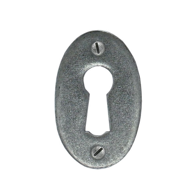From The Anvil Door Furniture Pewter Patina / Mortice Key Profile Escutcheons From The Anvil - Pewter Oval Escutcheon