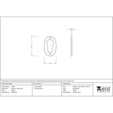 From The Anvil Door Furniture Pewter Patina / Euro Profile Escutcheons From The Anvil - Pewter Oval Euro Escutcheon