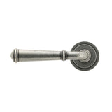 From The Anvil Door Furniture Pewter Patina / Round Rose From The Anvil - Pewter Regency Lever on Rose Set (Art Deco)