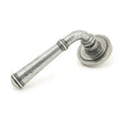 From The Anvil Door Furniture Pewter Patina / Round Rose From The Anvil - Pewter Regency Lever on Rose Set (Art Deco)