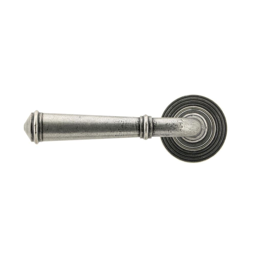 From The Anvil Door Furniture Pewter Patina / Round Rose From The Anvil - Pewter Regency Lever on Rose Set (Beehive) - Unsprung