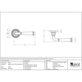 From The Anvil Door Furniture Pewter Patina / Round Rose From The Anvil - Pewter Regency Lever on Rose Set (Beehive) - Unsprung