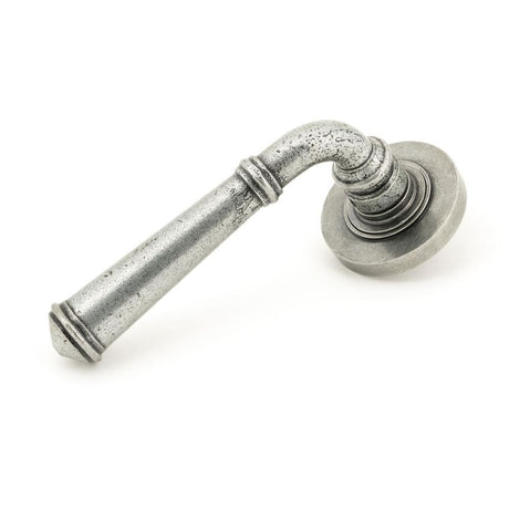 From The Anvil Door Furniture Pewter Patina / Round Rose From The Anvil - Pewter Regency Lever on Rose Set (Plain)