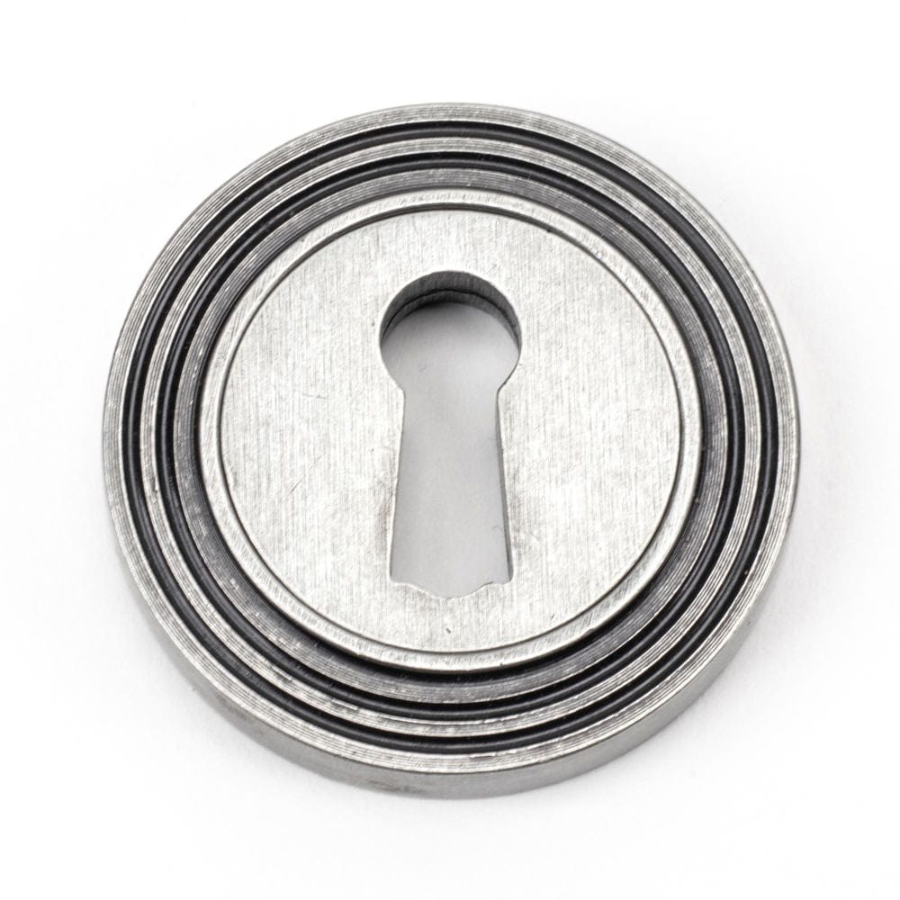 From The Anvil Door Furniture Pewter Patina / Mortice Key Profile Escutcheons From The Anvil - Pewter Round Escutcheon (Beehive)