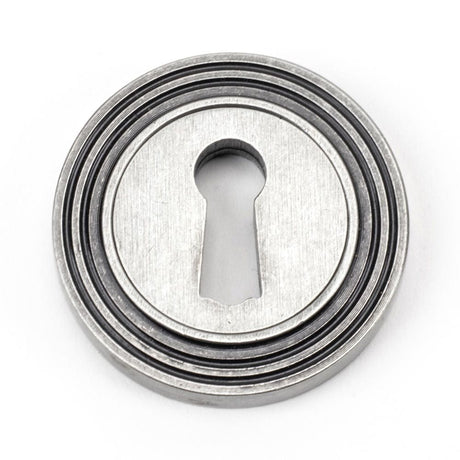 From The Anvil Door Furniture Pewter Patina / Mortice Key Profile Escutcheons From The Anvil - Pewter Round Escutcheon (Beehive)