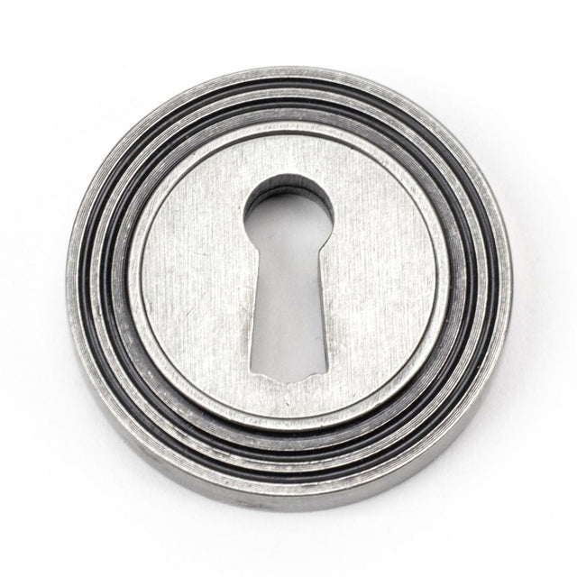 From The Anvil Door Furniture Pewter Patina / Mortice Key Profile Escutcheons From The Anvil - Pewter Round Escutcheon (Beehive)