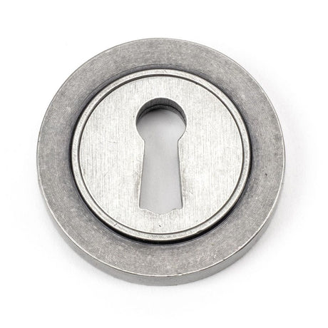 From The Anvil Door Furniture Pewter Patina / Mortice Key Profile Escutcheons From The Anvil - Pewter Round Escutcheon (Plain)