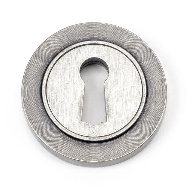From The Anvil Door Furniture Pewter Patina / Mortice Key Profile Escutcheons From The Anvil - Pewter Round Escutcheon (Plain)