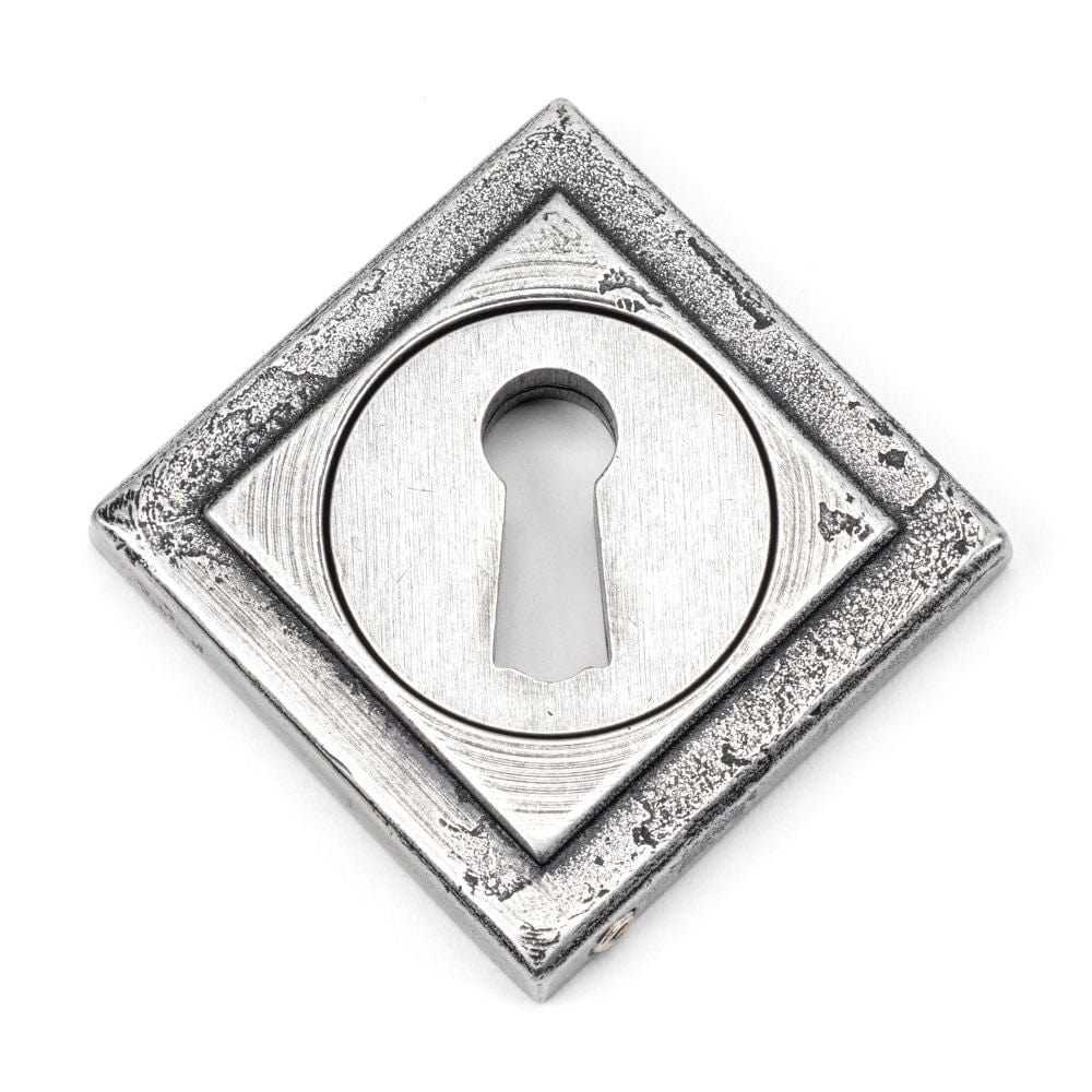 From The Anvil Door Furniture Pewter Patina / Mortice Key Profile Escutcheons From The Anvil - Pewter Round Escutcheon (Square)