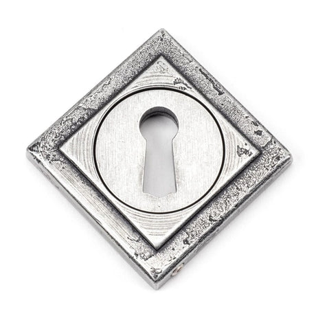 From The Anvil Door Furniture Pewter Patina / Mortice Key Profile Escutcheons From The Anvil - Pewter Round Escutcheon (Square)