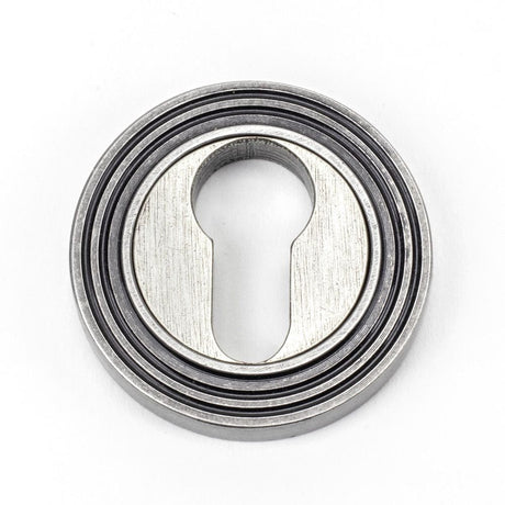 From The Anvil Door Furniture Pewter Patina / Euro Profile Escutcheons From The Anvil - Pewter Round Euro Escutcheon (Beehive)