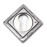From The Anvil Door Furniture Pewter Patina / Euro Profile Escutcheons From The Anvil - Pewter Round Euro Escutcheon (Square)