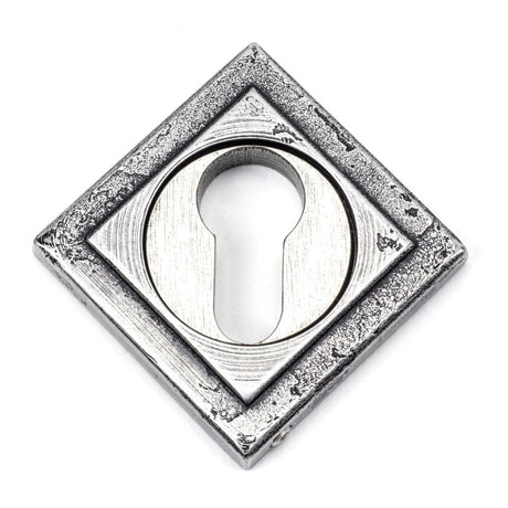 From The Anvil Door Furniture Pewter Patina / Euro Profile Escutcheons From The Anvil - Pewter Round Euro Escutcheon (Square)