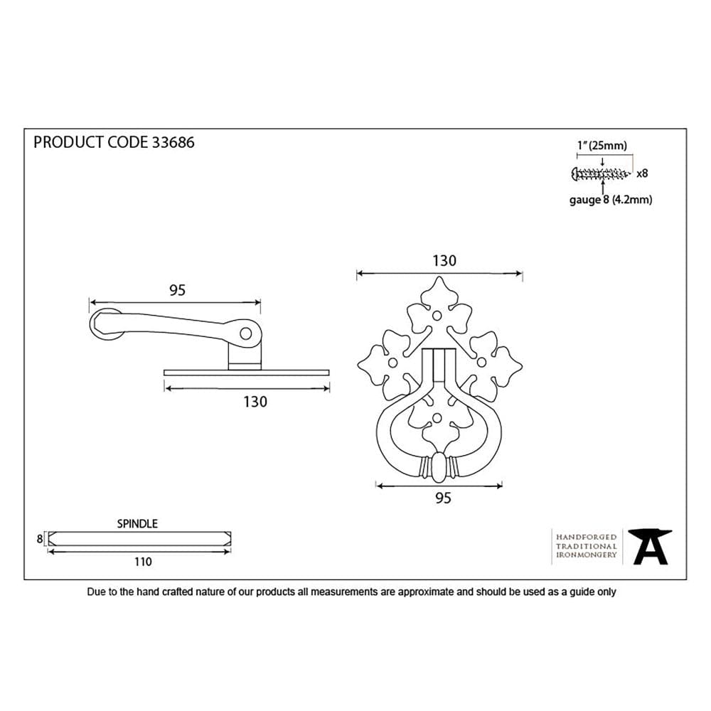 From The Anvil Door Furniture Pewter Patina / Ring Latch From The Anvil - Pewter Shakespeare Ring Turn Set