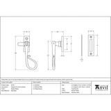 From The Anvil Window Furniture Pewter Patina / No / Mortice & Hook Place From The Anvil - Pewter Shepherd's Crook Fastener