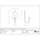 From The Anvil Accessories Pewter Patina / Single Coat Hooks From The Anvil - Pewter Shropshire Coat Hook
