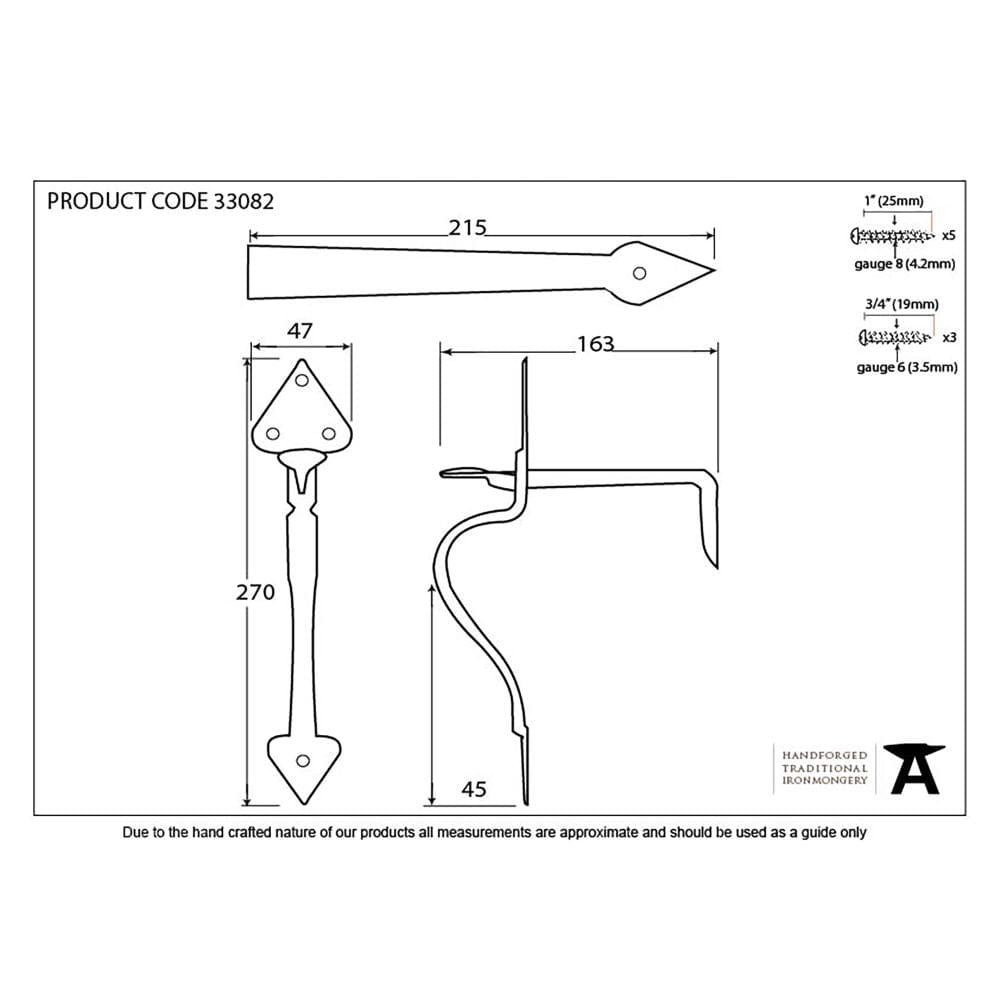 From The Anvil Door Furniture Pewter Patina / Thumb Latch From The Anvil - Pewter Tuscan Thumblatch