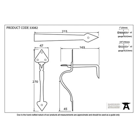 From The Anvil Door Furniture Pewter Patina / Thumb Latch From The Anvil - Pewter Tuscan Thumblatch
