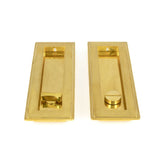 From The Anvil Door Furniture Polished Brass / Rectangular Flush Pull (Privacy) / Rectangular From The Anvil - Polished Brass 175mm Art Deco Rectangular Pull - Privacy Set