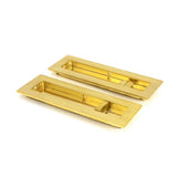 From The Anvil Door Furniture Polished Brass / Rectangular Flush Pull (Privacy) / Rectangular From The Anvil - Polished Brass 175mm Plain Rectangular Pull - Privacy Set