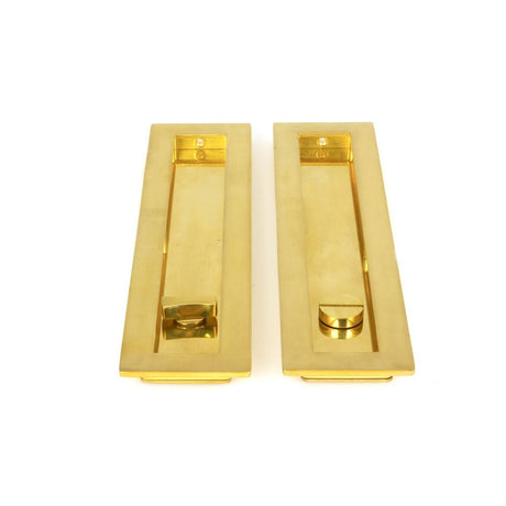 From The Anvil Door Furniture Polished Brass / Rectangular Flush Pull (Privacy) / Rectangular From The Anvil - Polished Brass 250mm Plain Rectangular Pull - Privacy Set