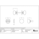 From The Anvil Door Furniture Polished Brass / Mortice/Rim Knobs From The Anvil - Polished Brass 57mm Mushroom Mortice/Rim Knob Set