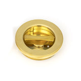 From The Anvil Door Furniture Polished Brass / Round Flush Pull (Privacy) / Round From The Anvil - Polished Brass 60mm Plain Round Pull - Privacy Set