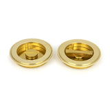 From The Anvil Door Furniture Polished Brass / Round Flush Pull (Privacy) / Round From The Anvil - Polished Brass 75mm Art Deco Round Pull - Privacy Set