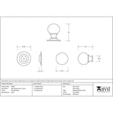From The Anvil Cabinet Hardware Polished Brass / Cabinet Knobs / 31mm Dia. From The Anvil - Polished Brass Ball Cabinet Knob 31mm