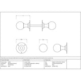 From The Anvil Door Furniture Polished Brass / Mortice Knobs From The Anvil - Polished Brass Ball Mortice Knob Set