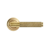 From The Anvil Door Furniture Polished Brass / Round Rose From The Anvil - Polished Brass Brompton Lever on Rose Set (Art Deco)
