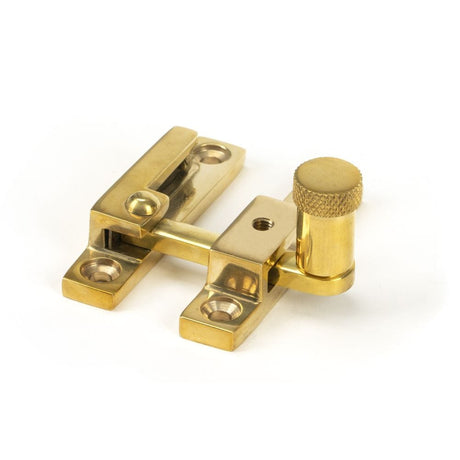 From The Anvil Window Furniture Polished Brass / Sash Window Quadrant Fasteners / Yes From The Anvil - Polished Brass Brompton Quadrant Fastener - Narrow