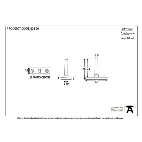From The Anvil Window Furniture Polished Brass / Casement Stay Pin From The Anvil - Polished Brass EJMA Pin