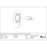 From The Anvil Window Furniture Polished Brass / Sash Window Fitch Fasteners / Yes From The Anvil - Polished Brass Fitch Fastener