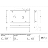 From The Anvil Locks & Latches Polished Brass / Rim Locks From The Anvil - Polished Brass Left Hand Rim Lock - Large