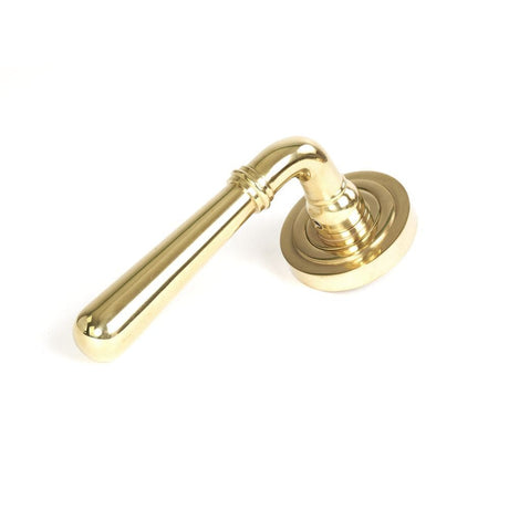 From The Anvil Door Furniture Polished Brass / Round Rose From The Anvil - Polished Brass Newbury Lever on Rose Set (Art Deco) - Unsprung