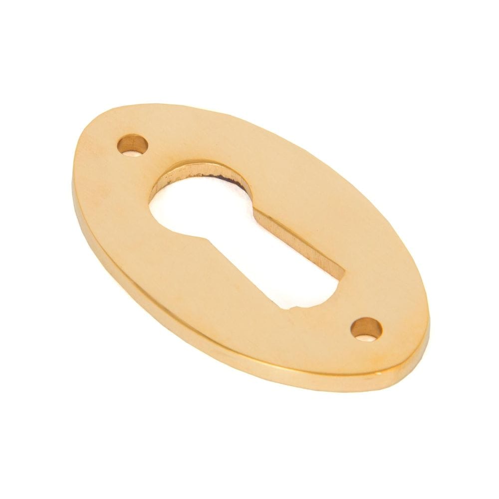 From The Anvil Door Furniture Polished Brass / Mortice Key Profile Escutcheons From The Anvil - Polished Brass Oval Escutcheon