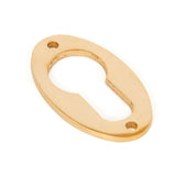 From The Anvil Door Furniture Polished Brass / Euro Profile Escutcheons From The Anvil - Polished Brass Oval Euro Escutcheon