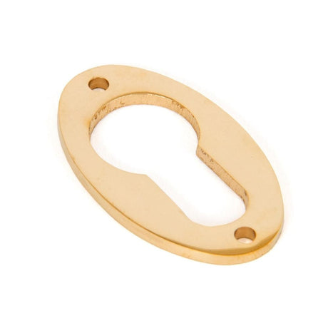 From The Anvil Door Furniture Polished Brass / Euro Profile Escutcheons From The Anvil - Polished Brass Oval Euro Escutcheon