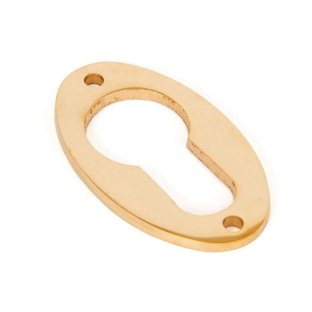 From The Anvil Door Furniture Polished Brass / Euro Profile Escutcheons From The Anvil - Polished Brass Oval Euro Escutcheon