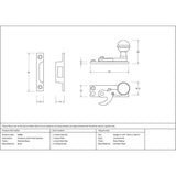 From The Anvil Window Furniture Polished Brass / Sash Window Hook Fasteners / Yes From The Anvil - Polished Brass Prestbury Sash Hook Fastener