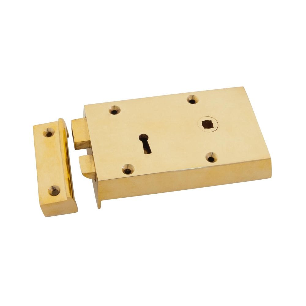 From The Anvil Locks & Latches Polished Brass / Rim Locks From The Anvil - Polished Brass Right Hand Rim Lock - Small