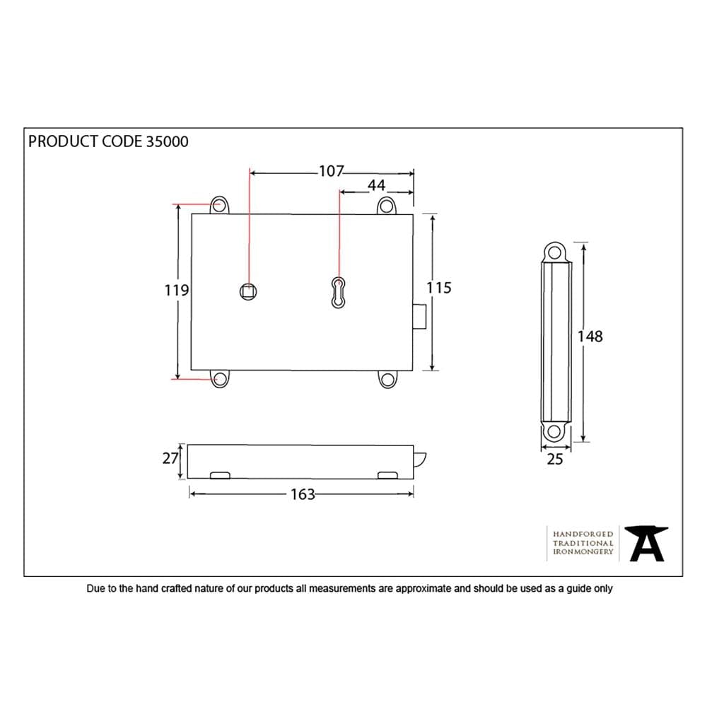 From The Anvil Locks & Latches Polished Brass / Rim Locks From The Anvil - Polished Brass Rim Lock & Cover