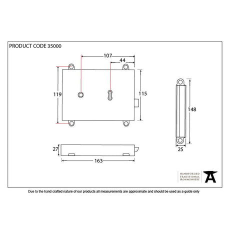 From The Anvil Locks & Latches Polished Brass / Rim Locks From The Anvil - Polished Brass Rim Lock & Cover