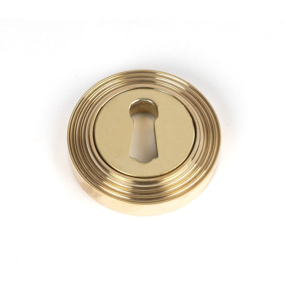 From The Anvil Door Furniture Polished Brass / Mortice Key Profile Escutcheons From The Anvil - Polished Brass Round Escutcheon (Beehive)